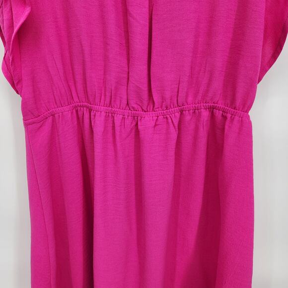 NWT Monteau Los Angles Fuchsia Flutter Sleeve Cocktail Party Dress Women M - Picture 7 of 8